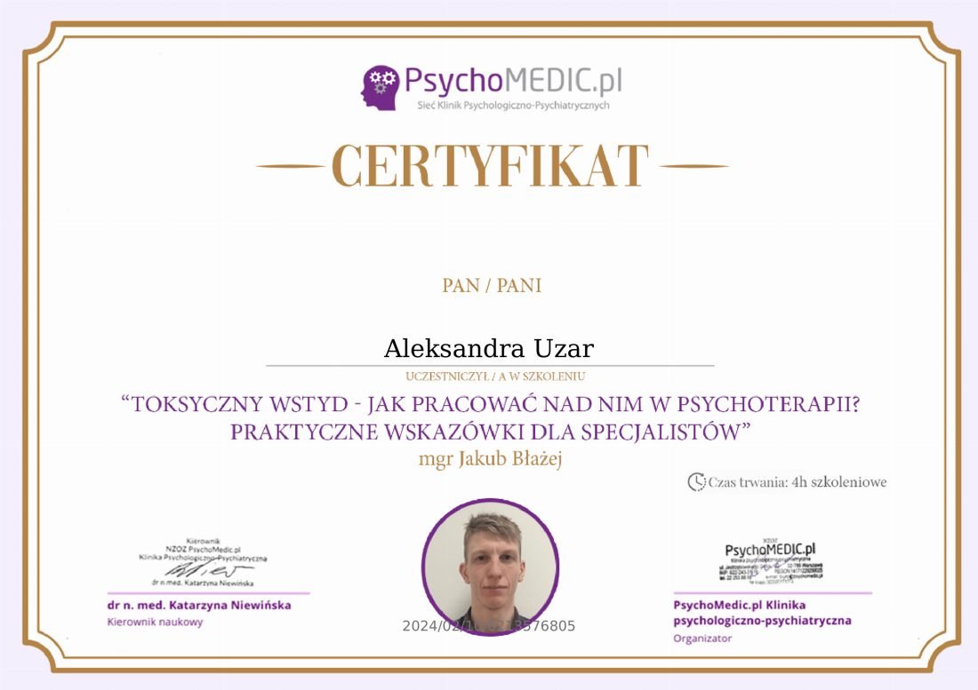 Certyfikat — Toksyczny wstyd